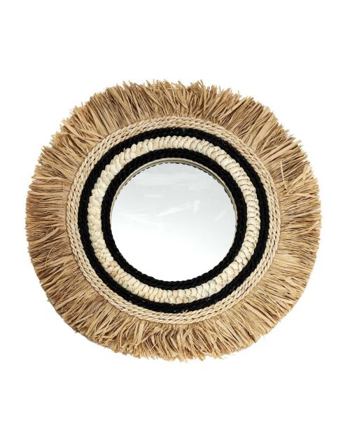 Miroir sauvage beige/noir - D.58 cm
