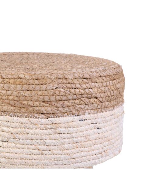Tabouret tressé sable - 30x43x30 cm