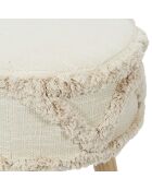 Tabouret Mirage blanc/marron - 30x41x30 cm