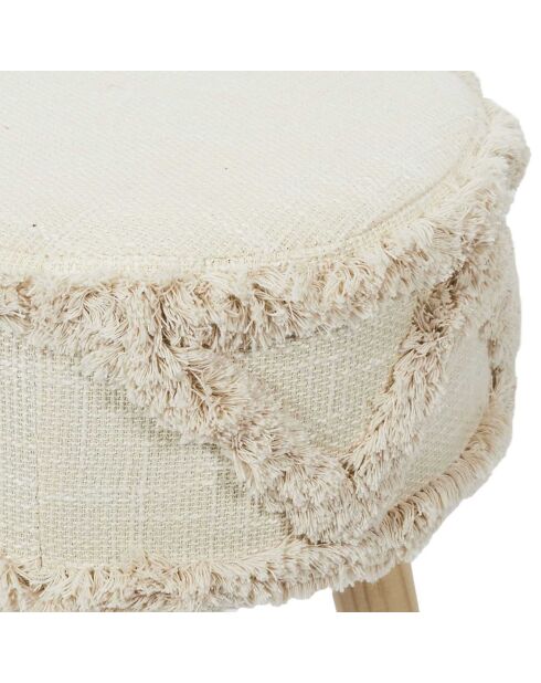 Tabouret Mirage blanc/marron - 30x41x30 cm
