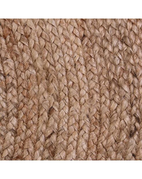 Tapis jute bord blanc beige/blanc - D.120 cm