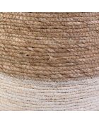 Pouf tréssé sable/beige - 35x41x35 cm