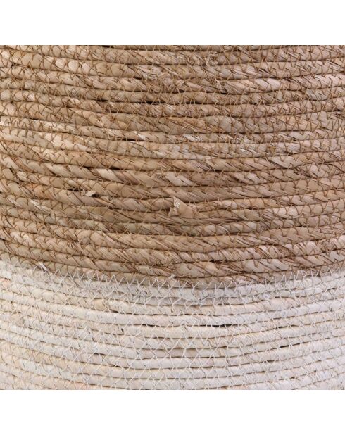 Pouf tréssé sable/beige - 35x41x35 cm