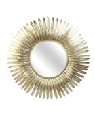 Miroir plumes doré - D.55 cm