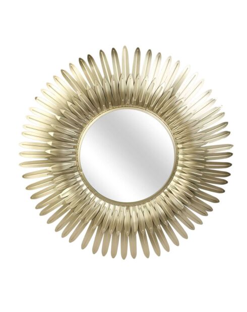 Miroir plumes doré - D.55 cm