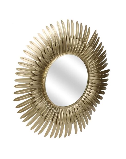 Miroir plumes doré - D.55 cm