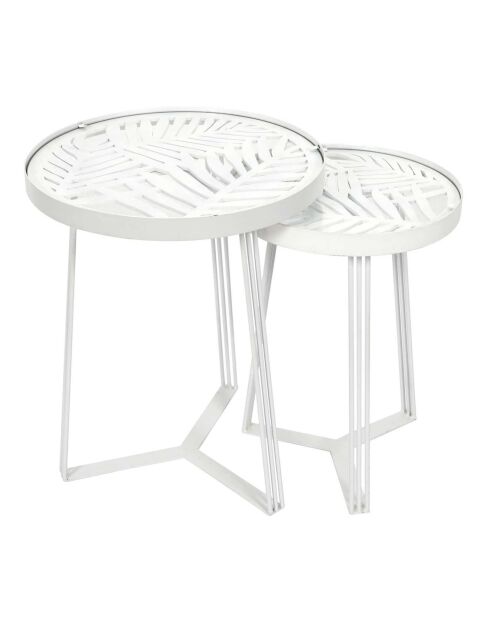 2 Tables gigognes Wild blanches - 40x50x32 cm