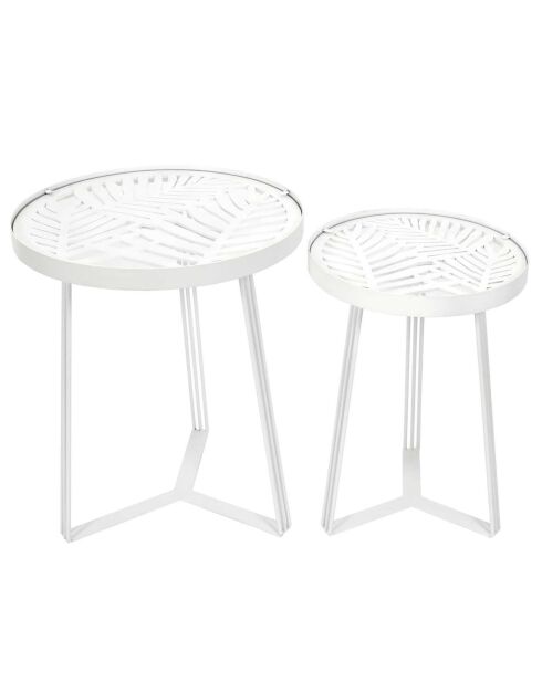 2 Tables gigognes Wild blanches - 40x50x32 cm