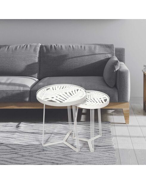 2 Tables gigognes Wild blanches - 40x50x32 cm