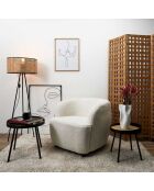 Lampadaire cannage noir/naturel - 35x144x35 cm