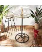 Table mange debout Surabaya noir/naturel - 65x100x65 cm