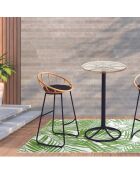 Table mange debout Surabaya noir/naturel - 65x100x65 cm
