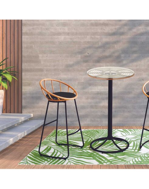 Table mange debout Surabaya noir/naturel - 65x100x65 cm