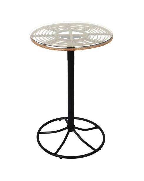 Table mange debout Surabaya noir/naturel - 65x100x65 cm