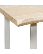 Table de repas Forest blanc/bois - 110x75.5x75 cm