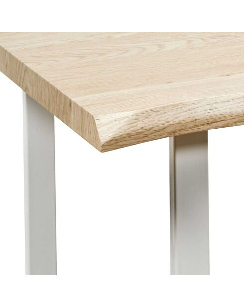 Table de repas Forest blanc/bois - 110x75.5x75 cm