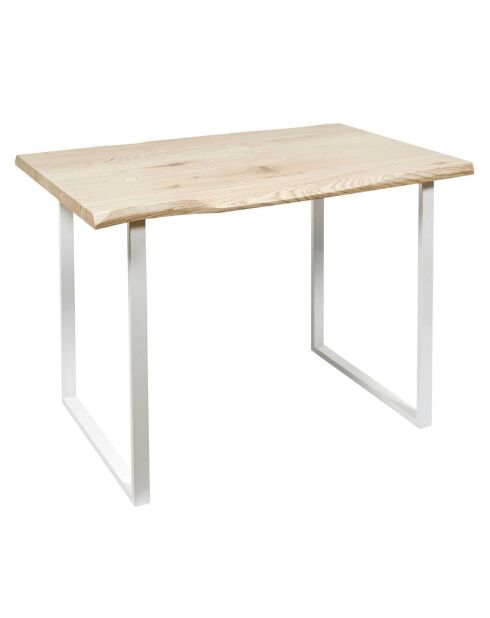 Table de repas Forest blanc/bois - 110x75.5x75 cm