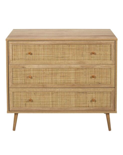 Commode 3 tiroirs Bali marron - 90x79x39 cm