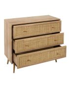 Commode 3 tiroirs Bali marron - 90x79x39 cm