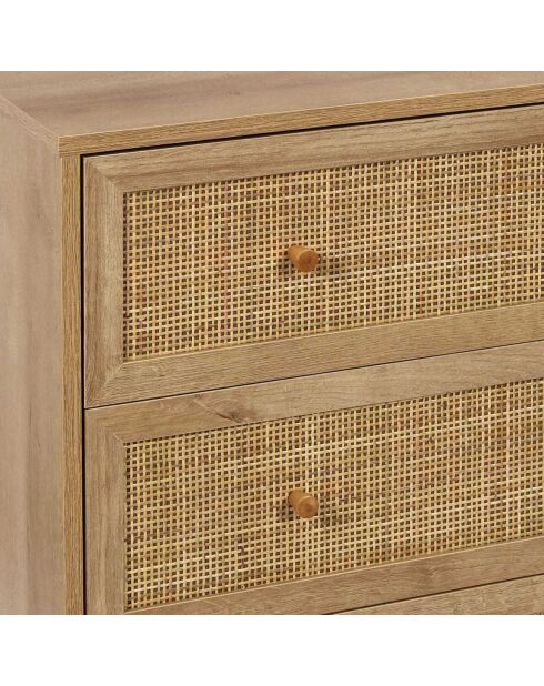 Commode 3 tiroirs Bali marron - 90x79x39 cm