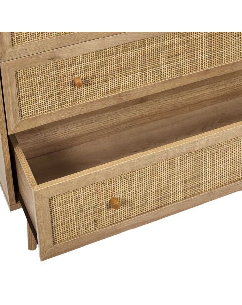 Commode 3 tiroirs Bali marron - 90x79x39 cm