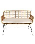 Banc Surabaya coussin marron/noir/beige - 116x80x70 cm