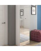 Armoire à chaussures avec miroir blanche - 160x50.5x28 cm