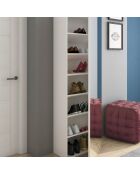 Armoire à chaussures avec miroir blanche - 160x50.5x28 cm