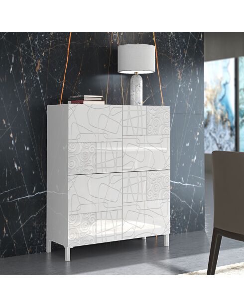 Armoire haute eddy blanche - 110x90x35 cm