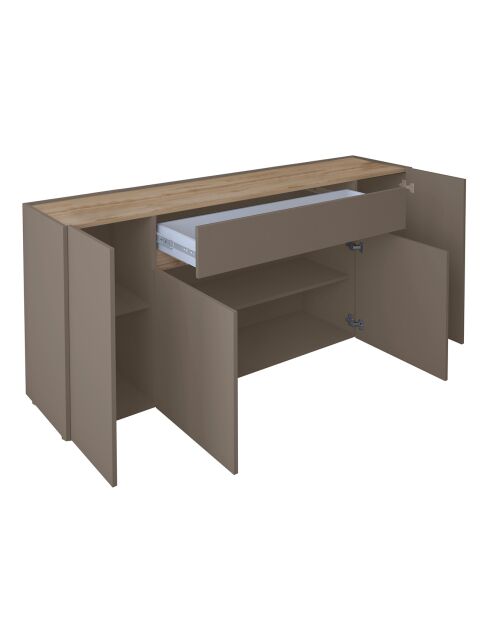 Buffet en bois de tonya gris - 85x172x39.5 cm