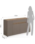 Buffet en bois de tonya gris - 85x172x39.5 cm