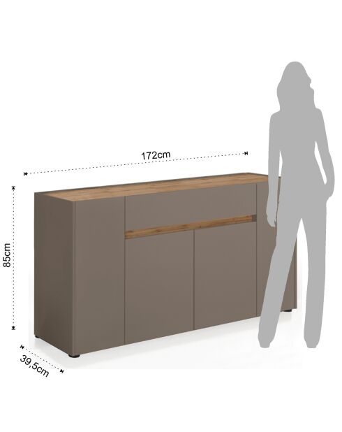 Buffet en bois de tonya gris - 85x172x39.5 cm