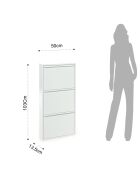Meuble à chaussure 3 portes sable blanc