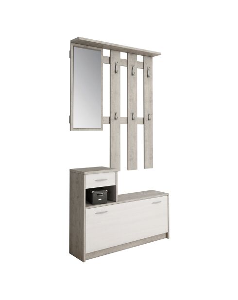 Meuble d'entrée ken gris/blanc - 97x35 cm