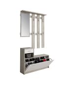 Meuble d'entrée ken gris/blanc - 97x35 cm
