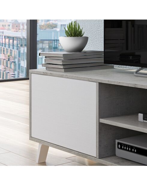 Meuble TV smart blanc - 49x180x40 cm