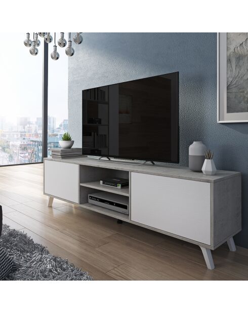 Meuble TV smart blanc - 49x180x40 cm