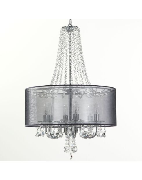 Lustre à 6 lumières jewel chrome - 70x50 cm