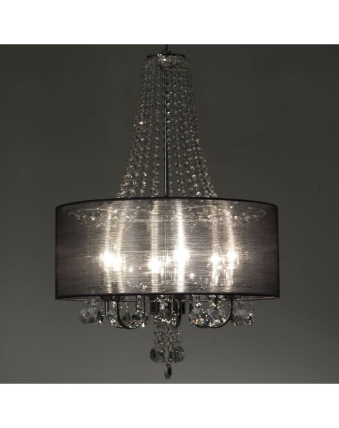Lustre à 6 lumières jewel chrome - 70x50 cm