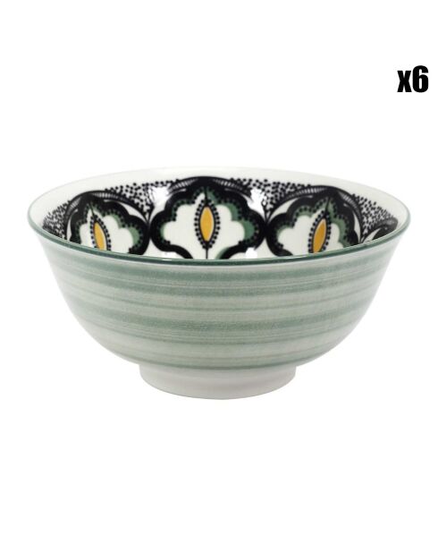 6 Coupelles mandala vertes - D.15.5 cm