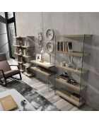 Bibliothèque 5 étagères nancy 45 bois - 159x49x29.5 cm