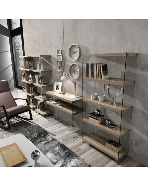 Bibliothèque 5 étagères nancy 45 bois - 159x49x29.5 cm