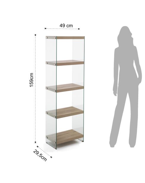 Bibliothèque 5 étagères nancy 45 bois - 159x49x29.5 cm