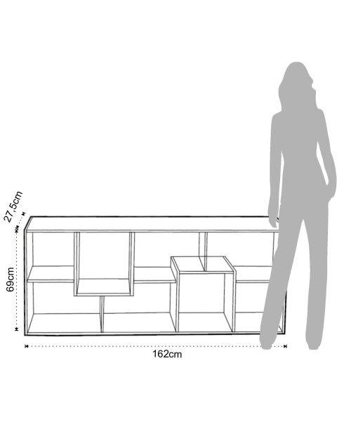 Bibliothèque randoma chêne - 160x69x27.5 cm