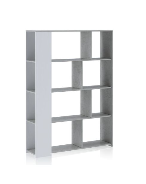 Bibliothèque smart blanc/ciment - 174x129x33 cm