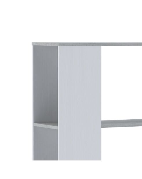 Bibliothèque smart blanc/ciment - 174x129x33 cm