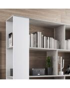 Bibliothèque smart blanc/ciment - 174x129x33 cm
