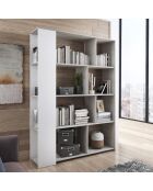 Bibliothèque smart blanc/ciment - 174x129x33 cm