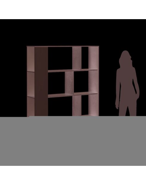 Bibliothèque smart blanc/ciment - 174x129x33 cm