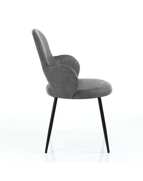 4 Chaises elisabeth gris/noir - 88x57x64 cm